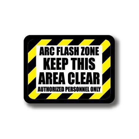 Ergomat 24in x 18in RECTANGLE SIGNS - ARC FLASH ZONE Keep this Area Clear DSV-SIGN 432 #2388 -UEN